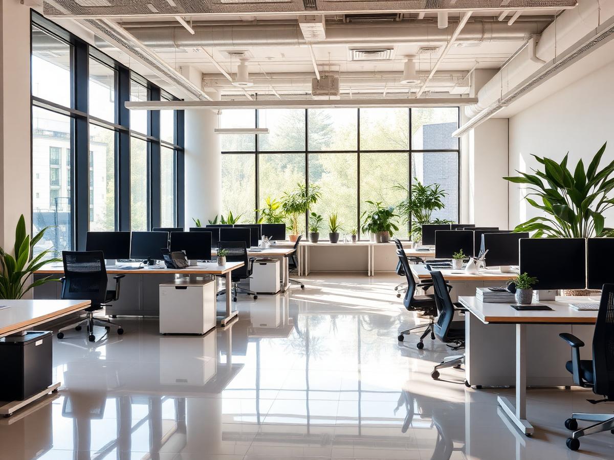 Professionally cleaned space